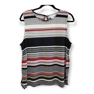 Liz Claiborne Sleeveless Top Graphic Stripe Print